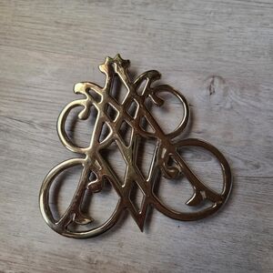 Virginia Metalcrafter Solid Brass Trivet (RARE) ANDREW JACKSON CYPHER President